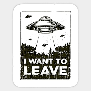 I want to leave Vintage Crack Texture Sticker